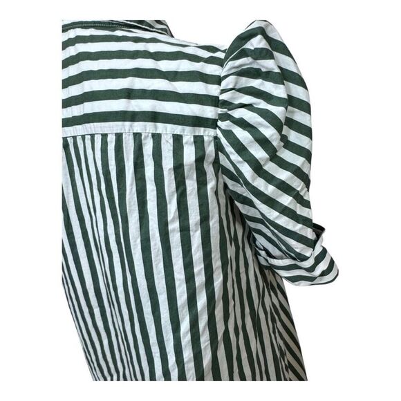Zara Green and White Striped Shirt Tunic Style Dress xs‎ - Picture 9 of 12